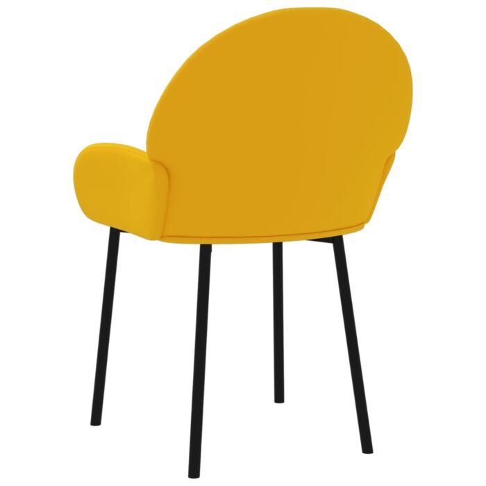 Chaises à manger lot de 2 Jaune Velours – Image 4