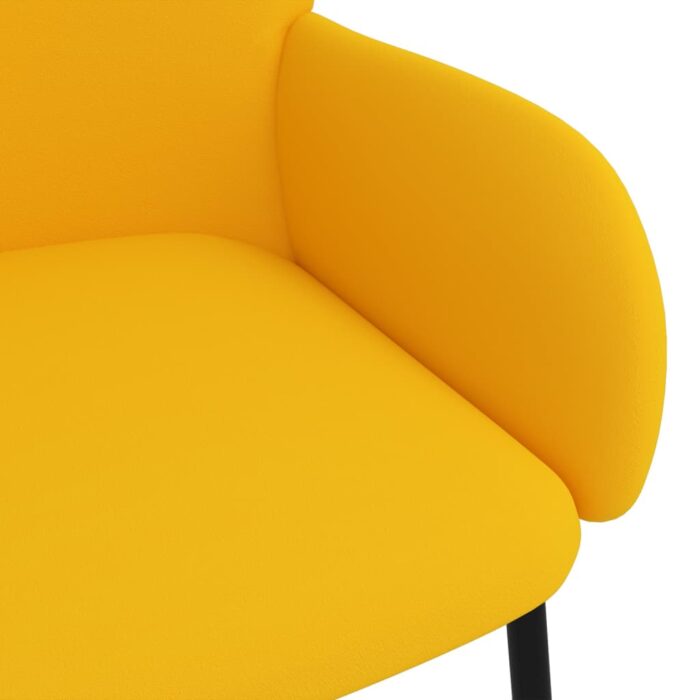 Chaises à manger lot de 2 Jaune Velours – Image 5