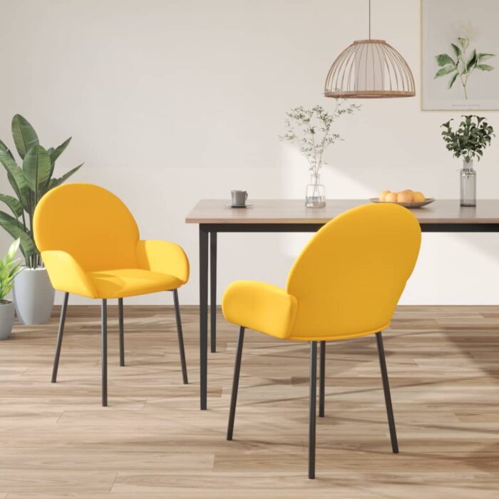 VXL8720287108788_m_en_hd_1.jpg Chaises à manger lot de 2 Jaune Velours – Image 1
