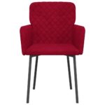 Chaises à manger lot de 2 Rouge bordeaux Velours – Image 2