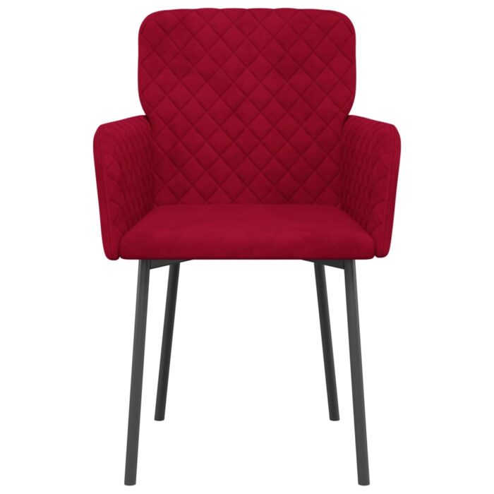 Chaises à manger lot de 2 Rouge bordeaux Velours – Image 2