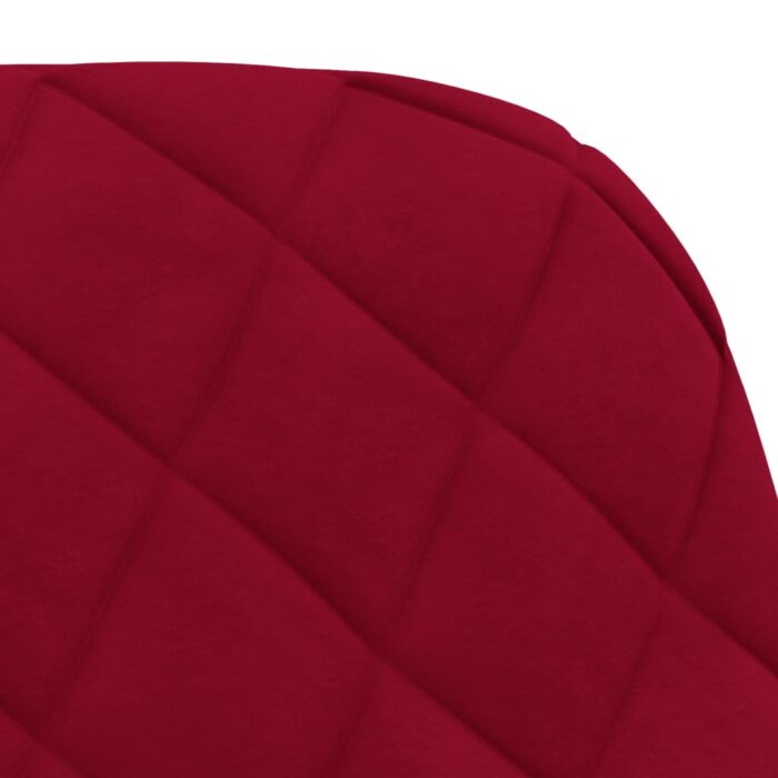 Chaises à manger lot de 2 Rouge bordeaux Velours – Image 5