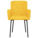 Chaises à manger lot de 2 Jaune Velours – Image 2