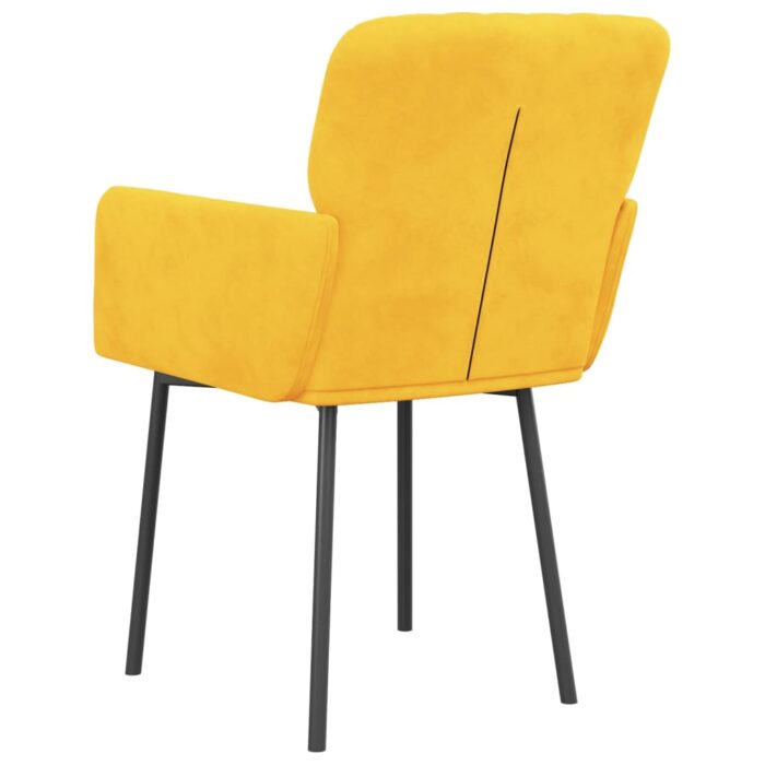 Chaises à manger lot de 2 Jaune Velours – Image 4