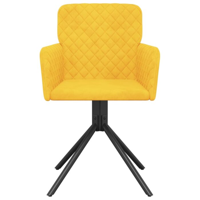 Chaises pivotantes à manger lot de 2 Jaune Velours – Image 2