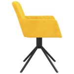 Chaises pivotantes à manger lot de 2 Jaune Velours – Image 3