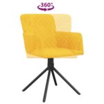 Chaises pivotantes à manger lot de 2 Jaune Velours – Image 6