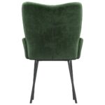 Chaises à manger lot de 2 Vert foncé Velours – Image 5