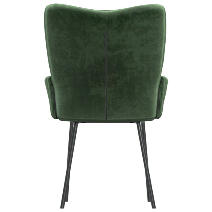 Chaises à manger lot de 2 Vert foncé Velours – Image 5