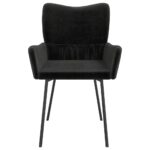 Chaises à manger lot de 2 Noir Velours – Image 3