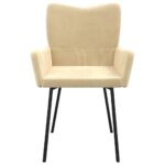 Chaises à manger lot de 2 Crème Velours – Image 3