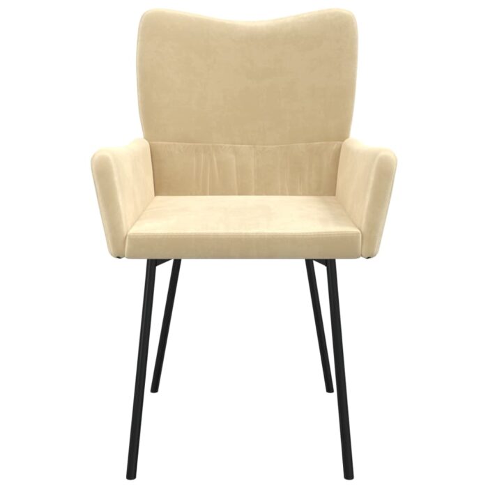 Chaises à manger lot de 2 Crème Velours – Image 3