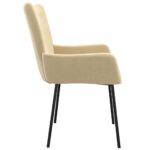 Chaises à manger lot de 2 Crème Velours – Image 4