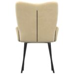 Chaises à manger lot de 2 Crème Velours – Image 5