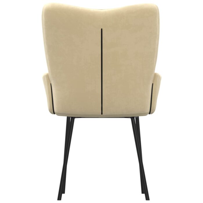 Chaises à manger lot de 2 Crème Velours – Image 5