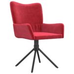 Chaises pivotantes à manger lot de 2 Rouge bordeaux Velours – Image 2