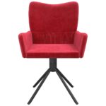 Chaises pivotantes à manger lot de 2 Rouge bordeaux Velours – Image 3