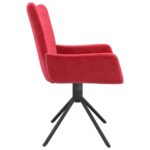 Chaises pivotantes à manger lot de 2 Rouge bordeaux Velours – Image 4