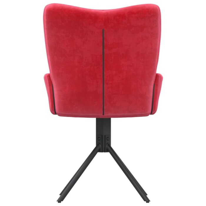 Chaises pivotantes à manger lot de 2 Rouge bordeaux Velours – Image 5