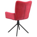 Chaises pivotantes à manger lot de 2 Rouge bordeaux Velours – Image 6