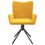 Chaises pivotantes à manger lot de 2 Jaune Velours – Image 3