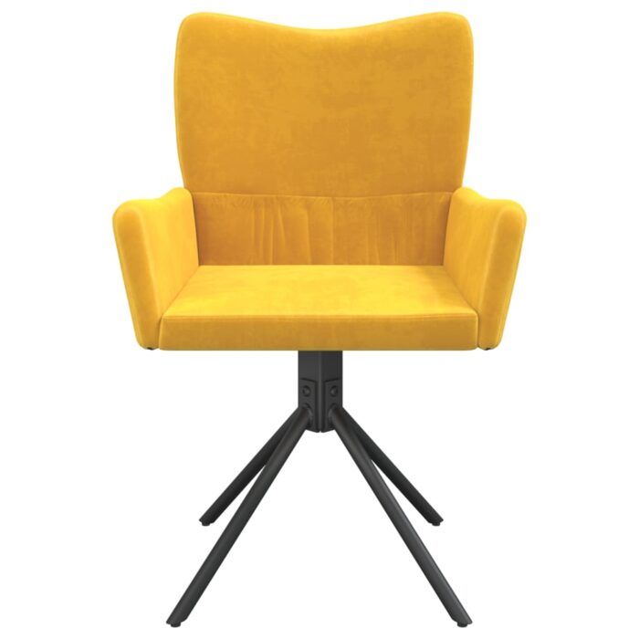 Chaises pivotantes à manger lot de 2 Jaune Velours – Image 3