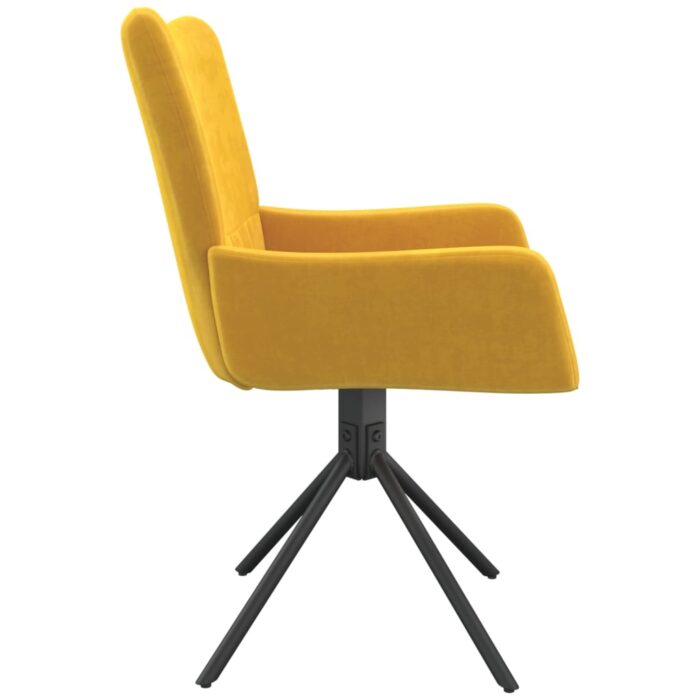 Chaises pivotantes à manger lot de 2 Jaune Velours – Image 4