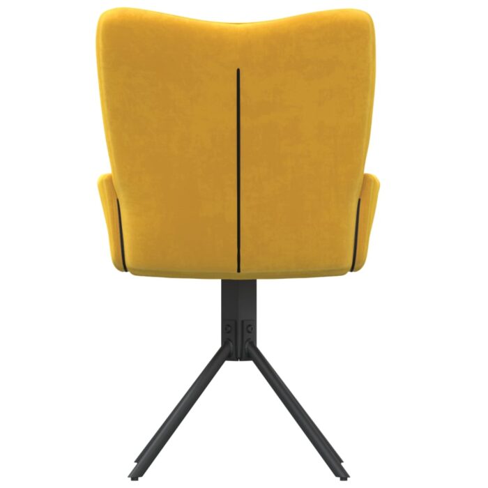 Chaises pivotantes à manger lot de 2 Jaune Velours – Image 5