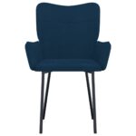Chaises à manger lot de 2 Bleu Velours – Image 2