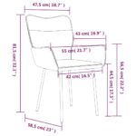 Chaises à manger lot de 2 Gris clair Velours – Image 7