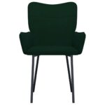 Chaises à manger lot de 2 Vert foncé Velours – Image 2