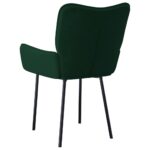 Chaises à manger lot de 2 Vert foncé Velours – Image 4