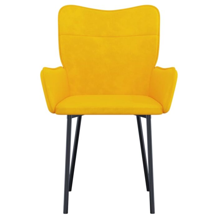 Chaises à manger lot de 2 Jaune Velours – Image 2