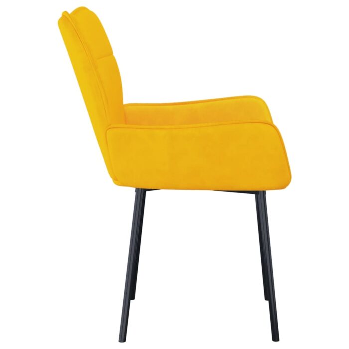 Chaises à manger lot de 2 Jaune Velours – Image 3