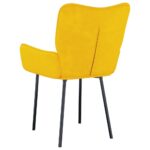 Chaises à manger lot de 2 Jaune Velours – Image 4