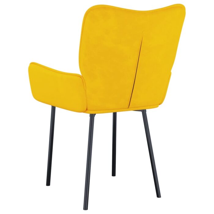 Chaises à manger lot de 2 Jaune Velours – Image 4