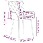 Chaises à manger lot de 2 gris foncé tissu – Image 7