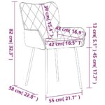 Chaises à manger lot de 2 bleu tissu – Image 7