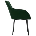 Chaises à manger lot de 2 Vert foncé Velours – Image 3