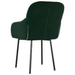 Chaises à manger lot de 2 Vert foncé Velours – Image 4