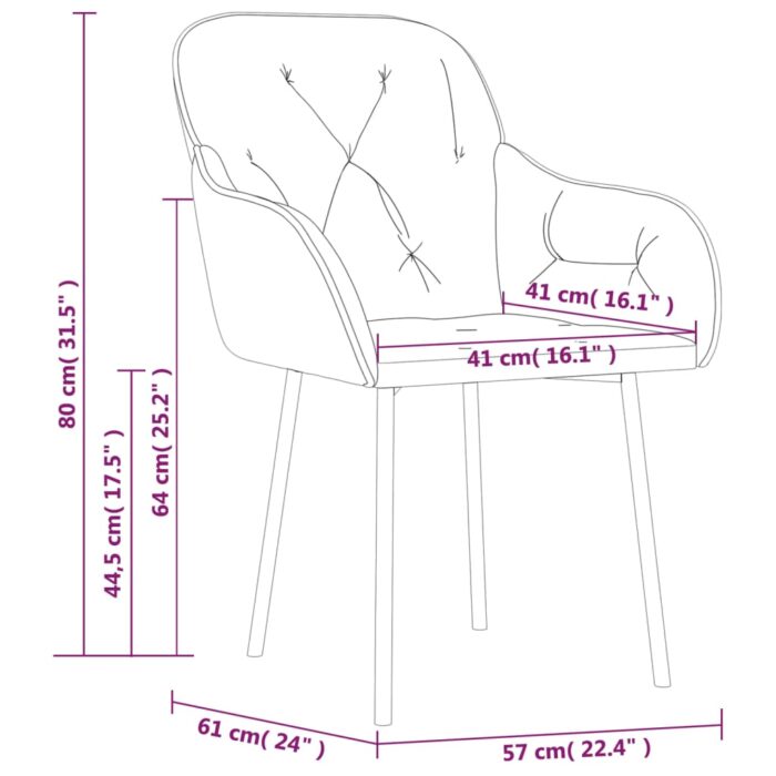 Chaises à manger lot de 2 Vert foncé Velours – Image 7
