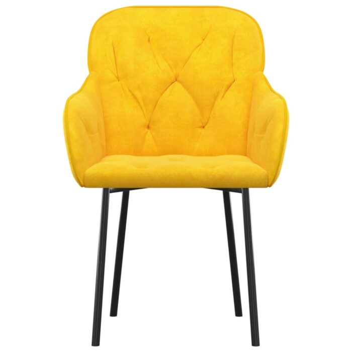 Chaises à manger lot de 2 Jaune Velours – Image 2