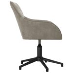 Chaise pivotante de bureau Gris clair Velours – Image 2