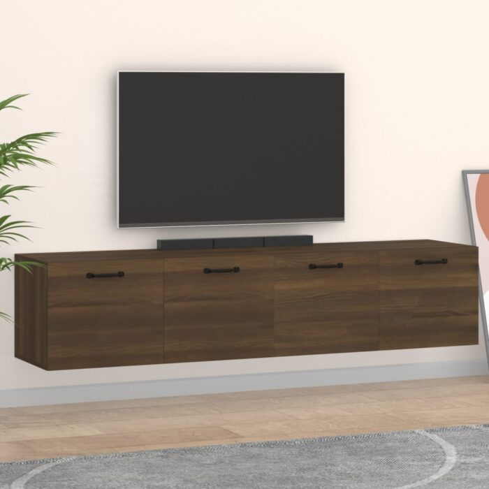 Armoires murales 2pcs Chêne brun 60x36,5x35cm Bois d'ingénierie – Image 1