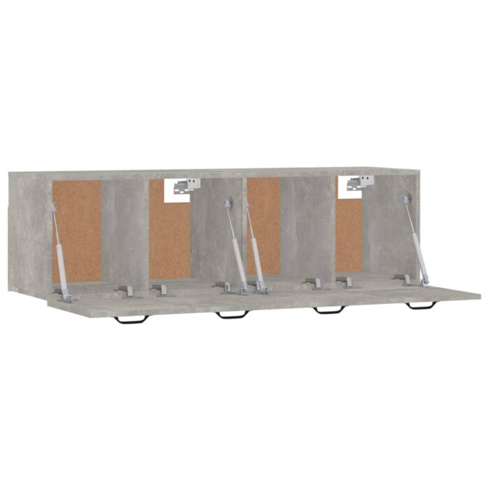 Armoires murales 2pcs Gris béton 80x35x36,5cm Bois d'ingénierie – Image 3