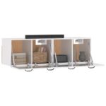 Armoires murales 2 pcs Blanc brillant 80x36,5x35 cm – Image 2
