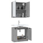 Ensemble d'armoires de salle de bain 2 pcs sonoma gris – Image 2