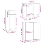 Ensemble d'armoires de salle de bain 3 pcs chêne fumé – Image 7