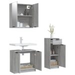 Ensemble d'armoires de salle de bain 3 pcs sonoma gris – Image 2