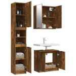 Ensemble d'armoires de salle de bain 3 pcs chêne fumé – Image 2